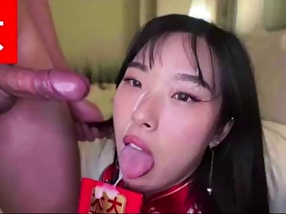 Korean beauty passes banana test, proving her insatiable appetite for pleasure.