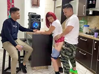 Teen joins girlfriend for Reggaeton dancing, leads to intimate contact.