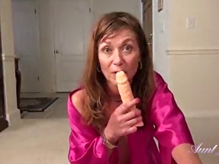 Elder MILF gives blowjob and gets fucked by step-nephew